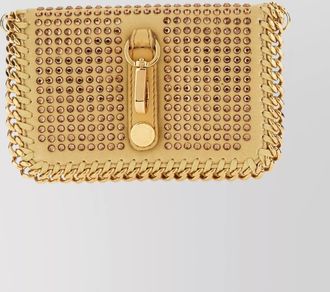 Stella McCartney embellished falabella card holder with chain strap