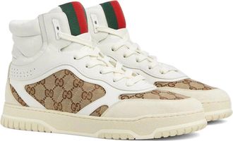 Gucci Schoenen, Dames, Veelkleurig, 39 EU, Leer, Re-web High Sneakers