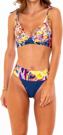 SOAH Womens Ava Floral Bikini Bottom In Yellow