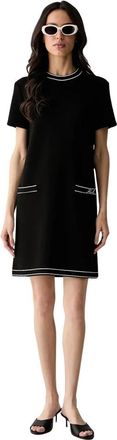 Karl Lagerfeld Flared Mini Jurk - Dames - Korte kleedjes - Zwart - L - Polyester - Kleedjes