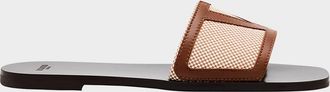 Valentino Garavani Viva VLogo Canvas Flat Slide Sandals