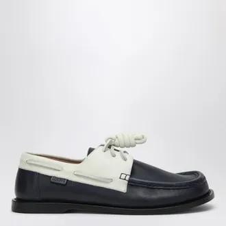 Loewe Campo boat shoe in navy/white