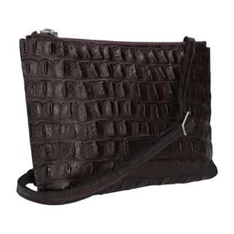 Shabbies Amsterdam Festival Crossbody Printed Leather - Dames - Tassen - Bruin - Maat: ONE Size Leer