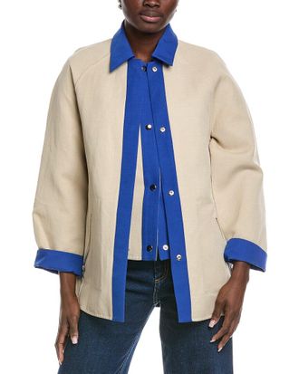 Akris Marlowe 2-In-2 Linen-Blend Coat
