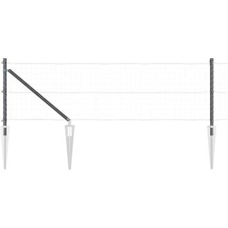 vidaXL Poste De Cerca 26 Pcs Plateado 3.2 X 3.2 X 80 Cm Acero Vidaxl