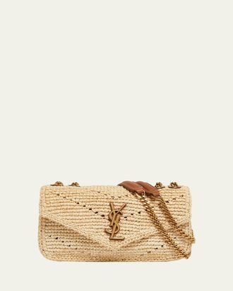 Saint Laurent Mini Loulou Shoulder Bag in Raffia