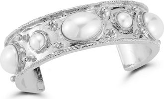 Sphera Milano Faux Pearl Cuff Bracelet in Silver at Nordstrom Rack