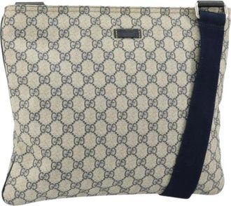 Gucci Pre-owned Cross Body Bags, female, Blue, Size: ONE SIZE Pre-owned Canvas Cross Body Bag