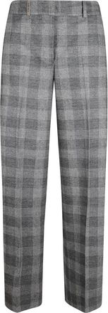 PESERICO Straight Broeken - Dames - Straight fit broeken - Grijs - S - Leer - Broeken