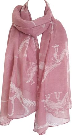 GlamLondon Womens Dinosaurs Print Scarf (Pink)