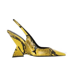 The Attico Wedges, female, Yellow, Size: 9 US Snake Print Slingback Pumps