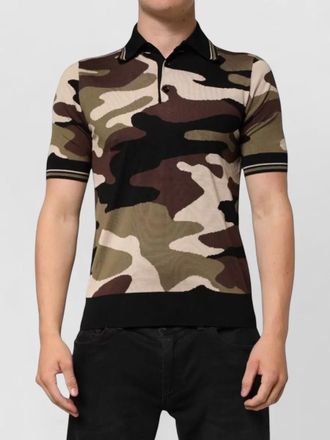Dolce & Gabbana silk camouflage polo shirt