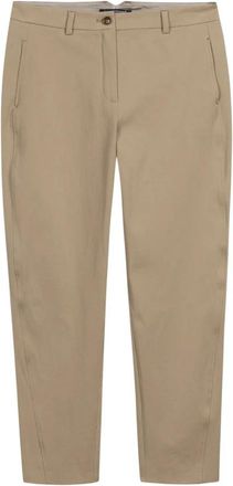 Luisa Cerano Barrelleg Broek 7/8 Lengte - Dames - Vrijetijds broeken - Beige - L - Katoen - Broeken