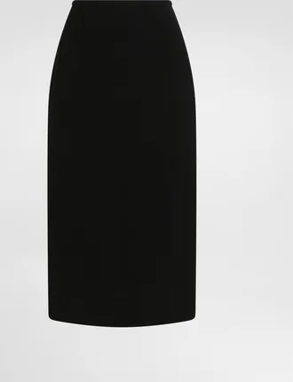 Dolce & Gabbana Double Wool Cr&ecirc;pe Skirt - Woman Skirts Black 36