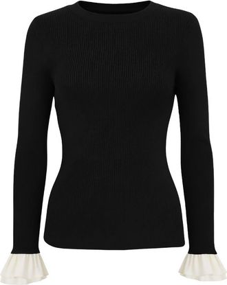 Le Superbe Womens Extra Crew A La Carte Sweater In Black