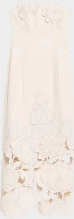 LEO LIN Rayna Strapless Floral Applique Column Maxi Dress