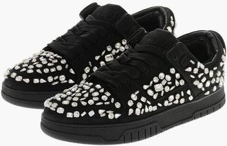 1989 STUDIO Low-Top Leather Sneakers Embellished with Crystals size 36