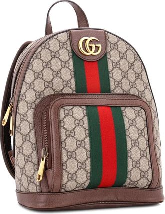 Gucci Ophidia GG Coated Canvas and Leather Small backpack - Bruin