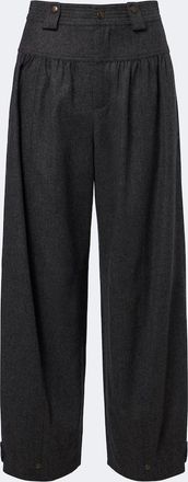Chlo&eacute; Chlo&eacute; Wool and cashmere flannel barrel-leg pants