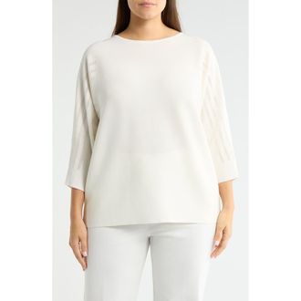 Kasper Stripe Dolman Sleeve Sweater in Vanilla Ice at Nordstrom, Size 3 X