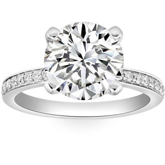 Pompeii3 Certified 3 1/4Ct Lab Grown Diamond Engagement Ring in 14k Gold