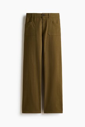 H&M Wide twill trousers - Green