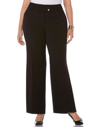 Rafaella womensRafaella Womens Curvy Fit Gabardine Pant Dress Pants - Black - 18W
