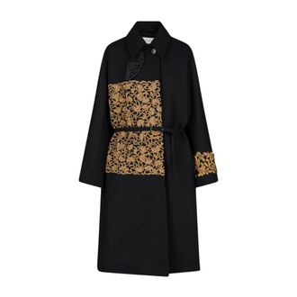 Dries Van Noten Single-breasted jas - Dames - Mantels - Zwart - Maat: S Wol