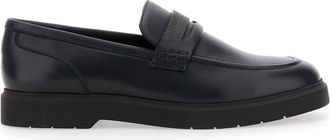 Brunello Cucinelli Black Leather Loafers