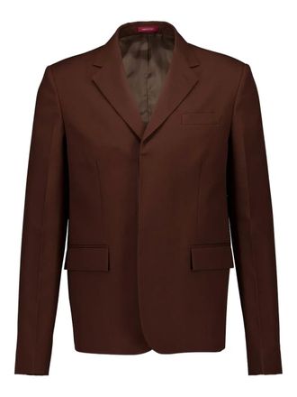 Gucci embossed sleeve wool blazer - men - Wool/Viscose - 52 - CHOCOLATE