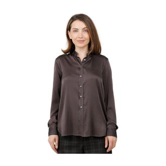 Caliban Dames, Blouses & Shirts, Bruin, Maat: XL Zijde