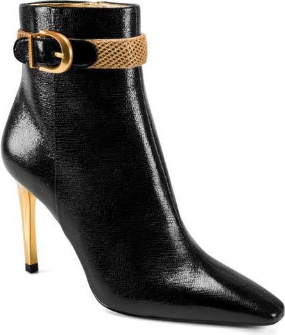 Sylvia Stiletto Bootie in Black/Gold at Nordstrom, Size 8.5