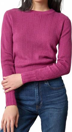 Lilla P Multi Stitch Pullover Sweater In Dahlia