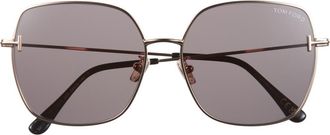 Tom Ford 59mm Square Gradient Sunglasses in Shiny Rose Gold /Smoke at Nordstrom Rack