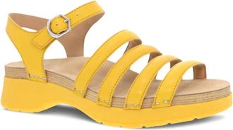 Dansko Womens Roxie Strappy Bright Sandal In Yellow