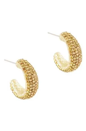 Deepa Gurnani Biles Crystal Hoop Earrings in Gold at Nordstrom Rack