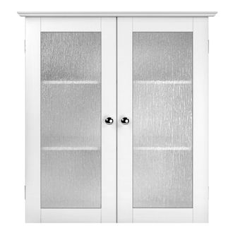 Teamson Home Teamson Home - Mueble De Ba&ntilde;o Pared De Madera 2 Puertas Vidrio Blanco Elg-581