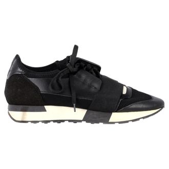Balenciaga Pre-owned Womens Race Runner Sneakers in Black Leather - Size EU 39