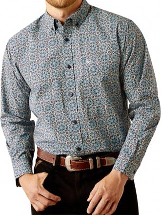 Ariat Mens Casual Series Santiago Shirt In Dark Teal