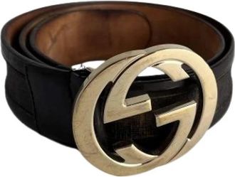 Gucci Pre-owned Vintage Leren Riem - Dames - Vintage Accessoires - Bruin - ONE Size - Leer - Vintage