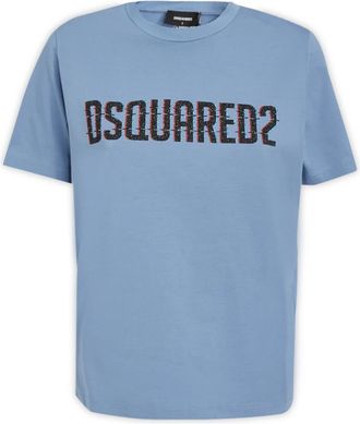 Dsquared2 T-Shirt - Dames - T-shirts - Blauw - XL - Katoen - Tops