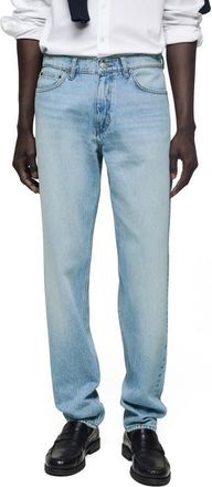 Mango Bob Long Straight Leg Jeans in Medium Blue at Nordstrom, Size 34
