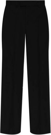 Versace Wollen Pantalon met Plooi - Heren - Nette broeken - Zwart - L - Wol - Broeken