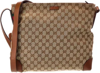Gucci Neutral Canvas & Leather Crossbody (Authentic Pre-Loved)