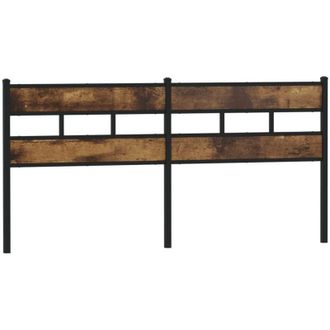 vidaXL Cabecero De Hierro Y Madera De Ingenier&iacute;a Roble Ahumado 193 Cm Vidaxl