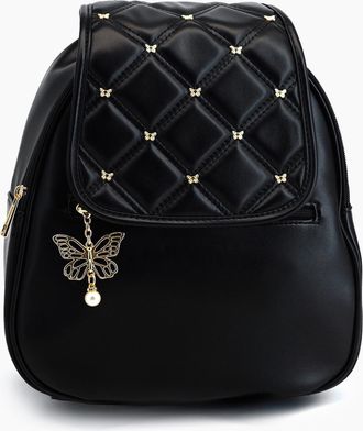 Like Dreams Womens Sacred Wings Overlap Mini Backpack In Black