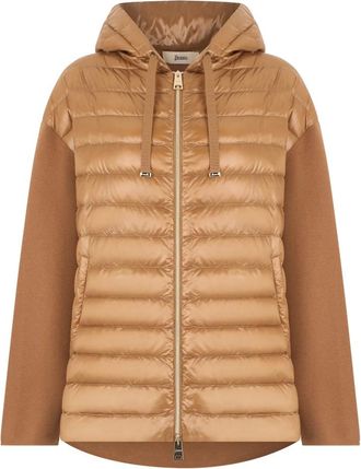 Herno Down Jackets, female, Beige, Size: L Padded Jacket with Hood