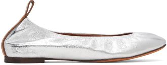 Lanvin Silver Leather Ballerina Flats