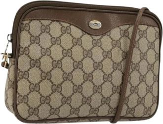 Gucci Pre-owned Cross Body Bags, female, Beige, Size: ONE SIZE Pre-owned Vintage GG Canvas Shoulder Bag