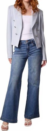 Blue Revival Charlotte Cropped Blazer In Baby Blue